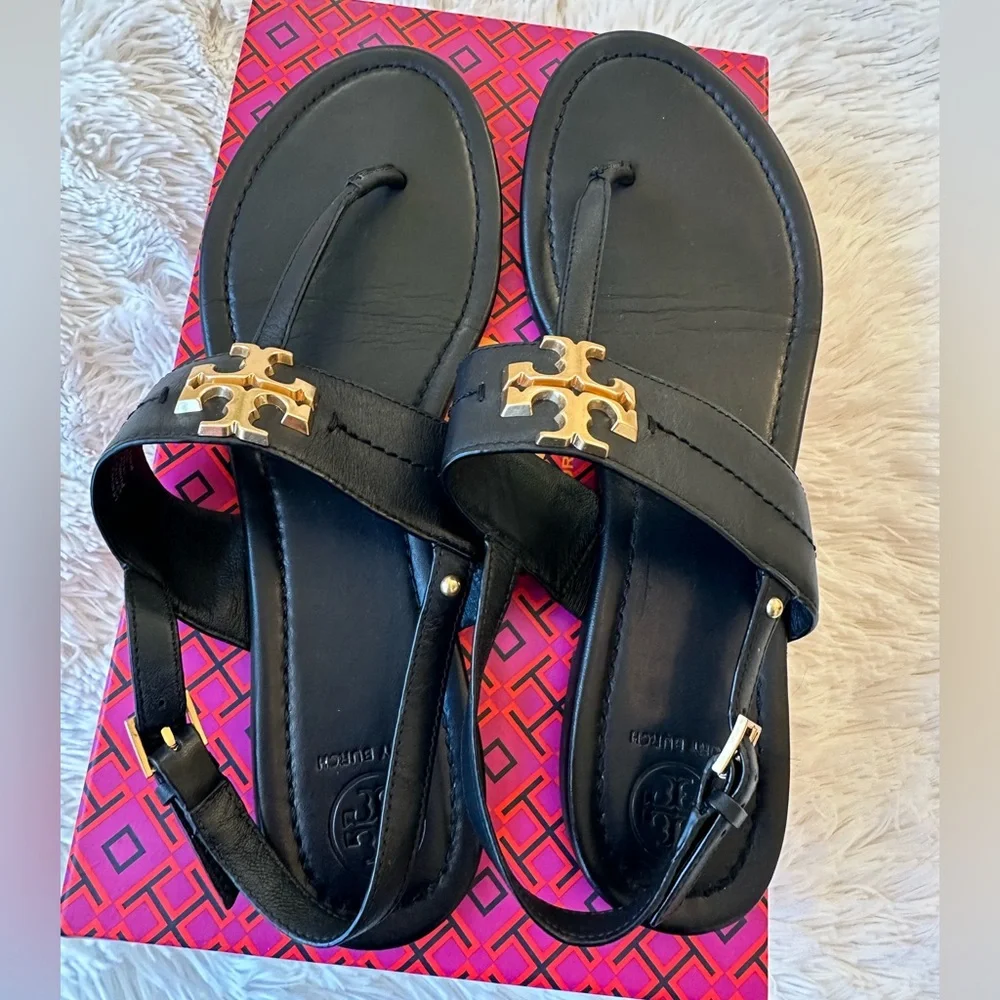 Tory Burch Everly Black Sandals Size: 10.5 - Picture 4 of 10